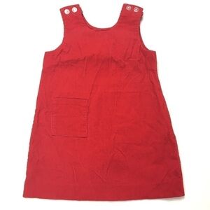 VINTAGE Dress Jumper Overalls Ribbed Corduroy Holiday Red Retro Imp Originals 4T